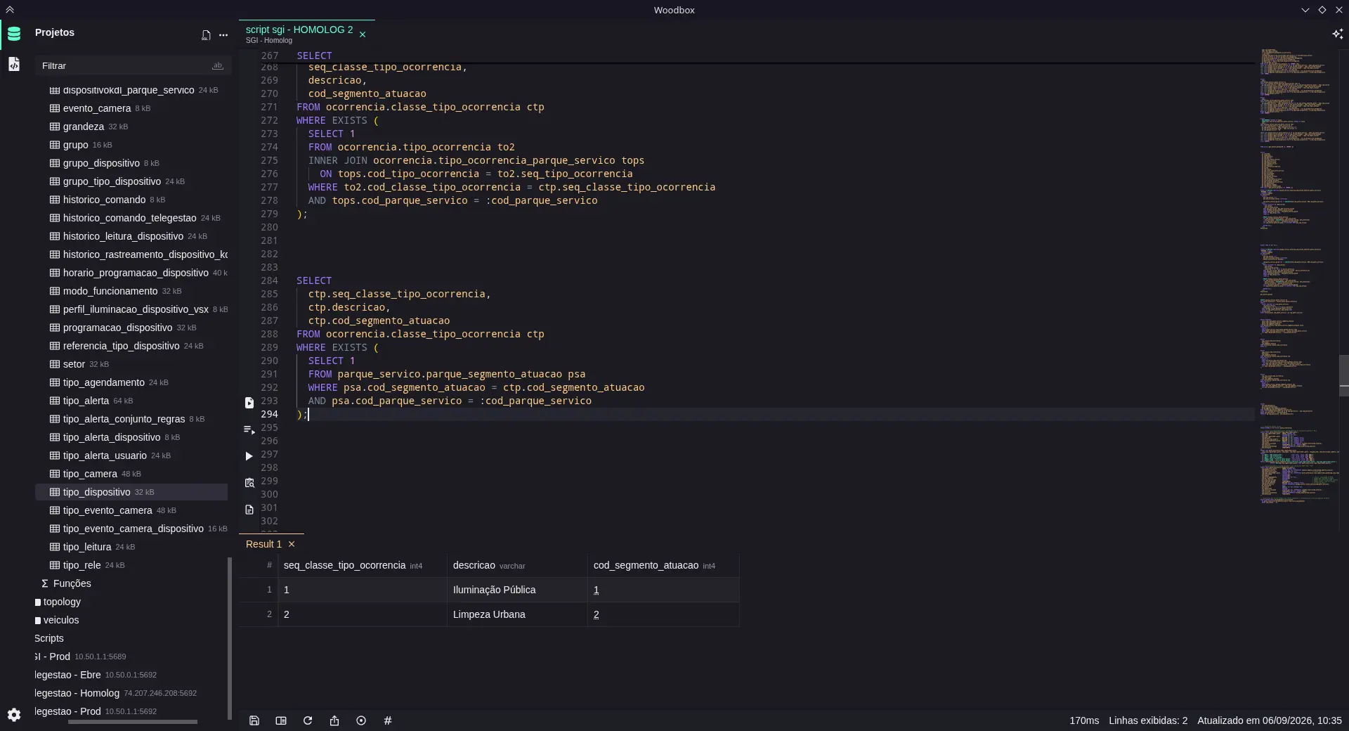 Woodbox SQL query editor
