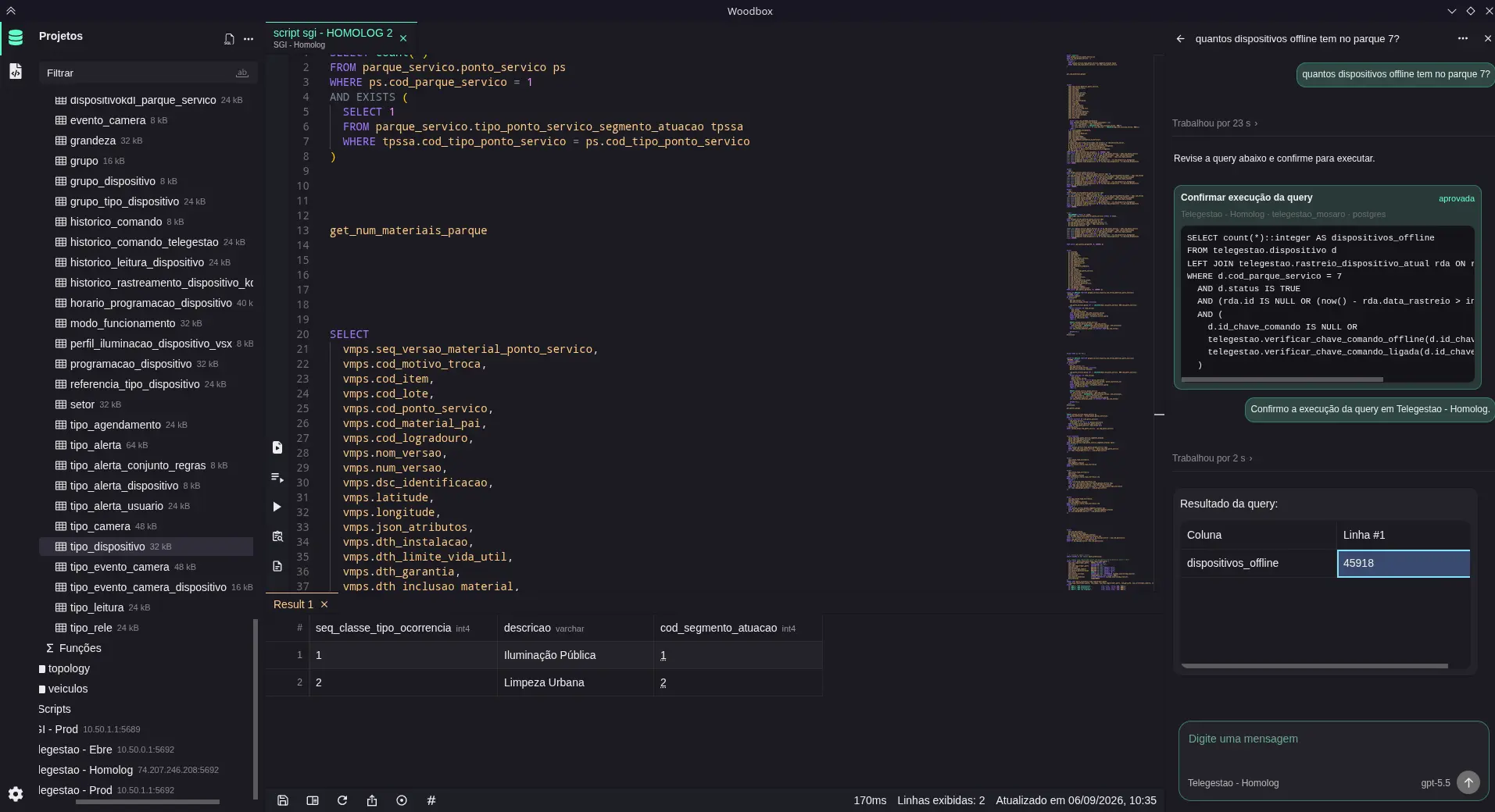 Woodbox AI query panel